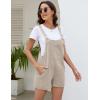 imageFlygo Womens Short Overalls Summer Casual Cotton Linen Adjustable Bib Shortalls Jumpsuits Romper Shorts with PocketsBeige
