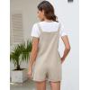 imageFlygo Womens Short Overalls Summer Casual Cotton Linen Adjustable Bib Shortalls Jumpsuits Romper Shorts with PocketsBeige