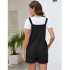 imageFlygo Womens Short Overalls Summer Casual Cotton Linen Adjustable Bib Shortalls Jumpsuits Romper Shorts with PocketsBlack