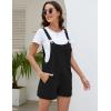 imageFlygo Womens Short Overalls Summer Casual Cotton Linen Adjustable Bib Shortalls Jumpsuits Romper Shorts with PocketsBlack