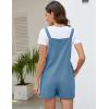 imageFlygo Womens Short Overalls Summer Casual Cotton Linen Adjustable Bib Shortalls Jumpsuits Romper Shorts with PocketsBlue