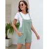 imageFlygo Womens Short Overalls Summer Casual Cotton Linen Adjustable Bib Shortalls Jumpsuits Romper Shorts with PocketsCyan