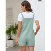 imageFlygo Womens Short Overalls Summer Casual Cotton Linen Adjustable Bib Shortalls Jumpsuits Romper Shorts with PocketsCyan