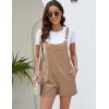 imageFlygo Womens Short Overalls Summer Casual Cotton Linen Adjustable Bib Shortalls Jumpsuits Romper Shorts with PocketsKhaki