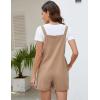 imageFlygo Womens Short Overalls Summer Casual Cotton Linen Adjustable Bib Shortalls Jumpsuits Romper Shorts with PocketsKhaki