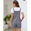 imageFlygo Womens Short Overalls Summer Casual Cotton Linen Adjustable Bib Shortalls Jumpsuits Romper Shorts with PocketsLight Grey