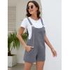 imageFlygo Womens Short Overalls Summer Casual Cotton Linen Adjustable Bib Shortalls Jumpsuits Romper Shorts with PocketsLight Grey