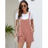 imageFlygo Womens Short Overalls Summer Casual Cotton Linen Adjustable Bib Shortalls Jumpsuits Romper Shorts with PocketsPink