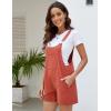imageFlygo Womens Short Overalls Summer Casual Cotton Linen Adjustable Bib Shortalls Jumpsuits Romper Shorts with PocketsRed