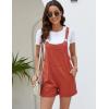 imageFlygo Womens Short Overalls Summer Casual Cotton Linen Adjustable Bib Shortalls Jumpsuits Romper Shorts with PocketsRed