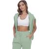 imageFlygo Womens Two Piece Outfits Oversized Sweat Suits Lounge Sets Sweatshirts Winter Teacher Clothing Sweatpants with PocketsBean Green