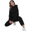 imageFlygo Womens Two Piece Outfits Oversized Sweat Suits Lounge Sets Sweatshirts Winter Teacher Clothing Sweatpants with PocketsBlack