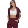 imageFlygo Womens Two Piece Outfits Oversized Sweat Suits Lounge Sets Sweatshirts Winter Teacher Clothing Sweatpants with PocketsBurgundy