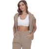 imageFlygo Womens Two Piece Outfits Oversized Sweat Suits Lounge Sets Sweatshirts Winter Teacher Clothing Sweatpants with PocketsCoffee Grey