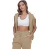 imageFlygo Womens Two Piece Outfits Oversized Sweat Suits Lounge Sets Sweatshirts Winter Teacher Clothing Sweatpants with PocketsKhaki