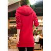 imageFlygo Womens Warm Sherpa Lined Full Zip Hoodie Jacket OutwearRed