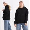 imageFlygo Womens Winter Hoodies Fleece Sherpa Lined Hooded Sweatshirt Heavyweight Warm Pullover Hoodie TopHooded Black