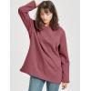 imageFlygo Womens Winter Warm Sherpa Lined Fleece Crewneck Sweatshirt Pullover Loungewear Tunic TopsWine Red