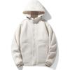 imageFlygo Womens Fleece Jacket Reversible Zip up Hoodie Fuzzy Coat Sherpa Lined Warm Winter Jackets CoatsBeige