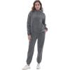 imageFlygo Womens Two Piece Outfits Oversized Sweat Suits Lounge Sets Sweatshirts Winter Teacher Clothing Sweatpants with PocketsGrey