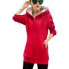imageFlygo Womens Warm Sherpa Lined Full Zip Hoodie Jacket OutwearRed