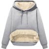 imageFlygo Womens Winter Hoodies Fleece Sherpa Lined Hooded Sweatshirt Heavyweight Warm Pullover Hoodie TopHooded Grey