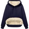 imageFlygo Womens Winter Hoodies Fleece Sherpa Lined Hooded Sweatshirt Heavyweight Warm Pullover Hoodie TopHooded Navy