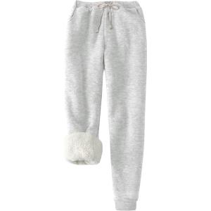 imageFlygo Womens Winter Warm Fleece Joggers Pants Sherpa Lined Athletic Active SweatpantsWhiteheather
