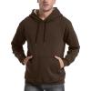 imageFlygo Mens Casual Fleece Sherpa Lined Hoodie Winter Warm Pullover Hooded SweatshirtCoffee Brown