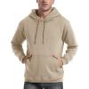 imageFlygo Mens Casual Fleece Sherpa Lined Hoodie Winter Warm Pullover Hooded SweatshirtKhaki