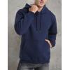 imageFlygo Mens Casual Fleece Sherpa Lined Hoodie Winter Warm Pullover Hooded SweatshirtNavy