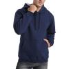 imageFlygo Mens Casual Fleece Sherpa Lined Hoodie Winter Warm Pullover Hooded SweatshirtNavy