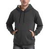imageFlygo Mens Casual Fleece Sherpa Lined Hoodie Winter Warm Pullover Hooded SweatshirtSmoky Gray