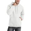 imageFlygo Mens Casual Fleece Sherpa Lined Hoodie Winter Warm Pullover Hooded SweatshirtWhite