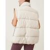 imageFlygo Puffer Vest Women Zip Up Sleeveless Winter Casual Stand Collar Padded Down Jacket Coat with PocketsBeige