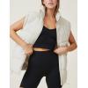 imageFlygo Puffer Vest Women Zip Up Sleeveless Winter Casual Stand Collar Padded Down Jacket Coat with PocketsBeige