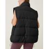 imageFlygo Puffer Vest Women Zip Up Sleeveless Winter Casual Stand Collar Padded Down Jacket Coat with PocketsBlack