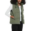 imageFlygo Puffer Vest Women Zip Up Sleeveless Winter Casual Stand Collar Padded Down Jacket Coat with PocketsHooded Army Green
