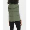 imageFlygo Puffer Vest Women Zip Up Sleeveless Winter Casual Stand Collar Padded Down Jacket Coat with PocketsHooded Army Green