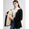 imageFlygo Sherpa Lined Winter Jackets for Women Fleece Hoodie Jacket Warm Fall Winter Toggle Duffle CoatsBlack