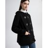 imageFlygo Sherpa Lined Winter Jackets for Women Fleece Hoodie Jacket Warm Fall Winter Toggle Duffle CoatsBlack