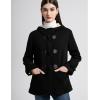imageFlygo Sherpa Lined Winter Jackets for Women Fleece Hoodie Jacket Warm Fall Winter Toggle Duffle CoatsBlack