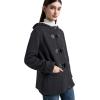 imageFlygo Sherpa Lined Winter Jackets for Women Fleece Hoodie Jacket Warm Fall Winter Toggle Duffle CoatsDark Grey