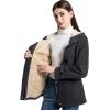 imageFlygo Sherpa Lined Winter Jackets for Women Fleece Hoodie Jacket Warm Fall Winter Toggle Duffle CoatsDark Grey