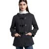 imageFlygo Sherpa Lined Winter Jackets for Women Fleece Hoodie Jacket Warm Fall Winter Toggle Duffle CoatsDark Grey