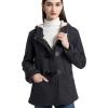 imageFlygo Sherpa Lined Winter Jackets for Women Fleece Hoodie Jacket Warm Fall Winter Toggle Duffle CoatsDark Grey