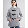 imageFlygo Sherpa Lined Winter Jackets for Women Fleece Hoodie Jacket Warm Fall Winter Toggle Duffle CoatsGrey