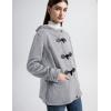 imageFlygo Sherpa Lined Winter Jackets for Women Fleece Hoodie Jacket Warm Fall Winter Toggle Duffle CoatsGrey