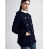 imageFlygo Sherpa Lined Winter Jackets for Women Fleece Hoodie Jacket Warm Fall Winter Toggle Duffle CoatsNavy
