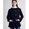 imageFlygo Sherpa Lined Winter Jackets for Women Fleece Hoodie Jacket Warm Fall Winter Toggle Duffle CoatsNavy